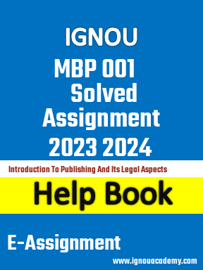 IGNOU MBP 001 Solved Assignment 2023 2024
